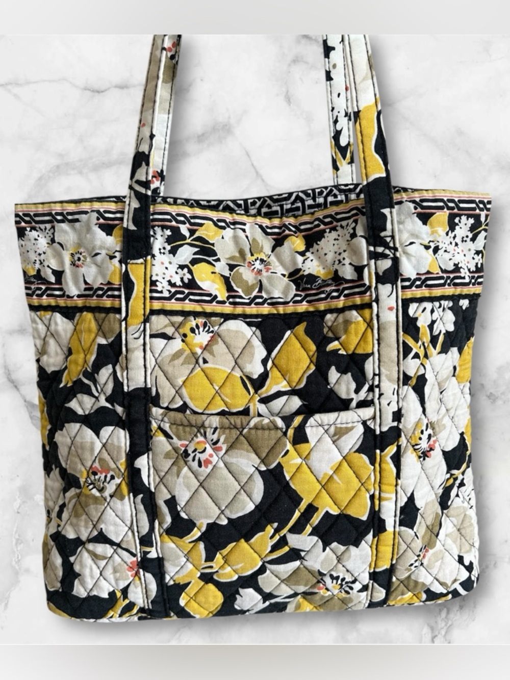 Vera Bradley 2 Pc Holiday Tote Cosmetic Bag Dogwood Pattern Retired Floral - Picture 3 of 16